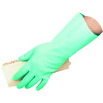 Flocked Nitrile Glove Green Large #8217