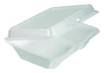 FOAM HINGED CNTNR 1 COMPART WHI 2/100
