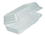 FOAM HINGED CNTNR HOT DOG WHI 4/125