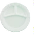 BASIX FOAM PLT 9 IN W/ COMPARTS WHI 4/125