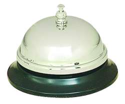 CALL BELL BRUSHED NICKE W/BLACK BASE, 3-3/