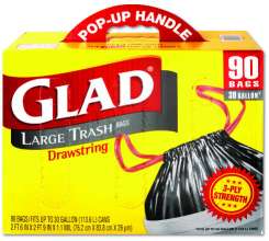 GLAD DRAWSTRING OUTDOOR BG 30GL 1.1MIL BLA