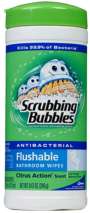 SCRUBBING BUBBLES FLUSHABLE WIPE 9/28 CT
