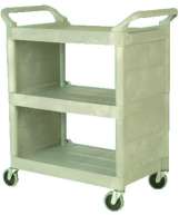 UTILITY CART W/ ENCL END PANELS 3-SHELF PL