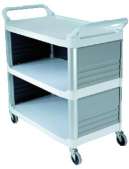 XTRA 3-SHELF UTILITY CART ENCL ON 3 SIDES