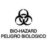 LABEL BILINGUAL BIO HAZARD 7 IN X 10 IN
