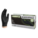Ammex Medical Black Exam 3.0 Mil Nitrile Glove - Large ABNPF46100