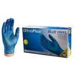 Ammex GlovePlus Vinyl Blue Exam 3.0 Mil Glove - Large IVBPF46100