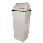 Swing Top Receptacle, 21 Gallon, White, 1 per CS