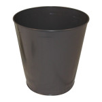 Round Metal Wastebasket, 14 qt., Gray, 6 per CS