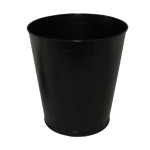 28 Qt. Round Metal Wastebasket - Black
