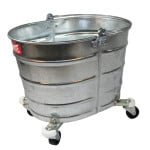 Oval Galvanized Steel Bucket with 2" Casters