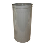 Round Metal Wastebasket, 20 Gallon, Gray, 3 per CS