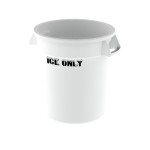 Container 10 Gallon Value Plus White with Ice Only Logo