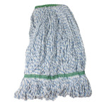 Blue and White Rayon Saddle-Type Looped-End Finish Mop Med