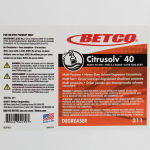 Betco Citrusolv 40 Degreaser End User Label