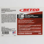 Betco HD High Foam Clorinated Degreaser End User Label