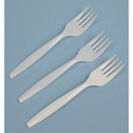 Plastic Medium Weight Bulk Packed Fork White 1M Case 6"