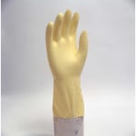 SZ Latex Yellow Flocked Glove GRFY-M