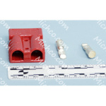 Connector, SB50, Red, #6, W/ Lugs