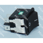 Switch, Rocker, DPST, 20A@250VAC, .25"QC, Black On Black