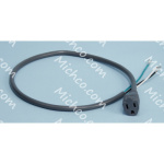 Cord, 14 Gauge / 3, 35.0-Long, W/ Receptacle