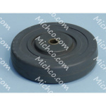 Wheel, 4.0-Dia. 1.00-Wide 0.38-Bore, Rubber, Gray