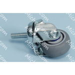 Caster, Swivel, 50mm Dia., M10 X 30, Clear