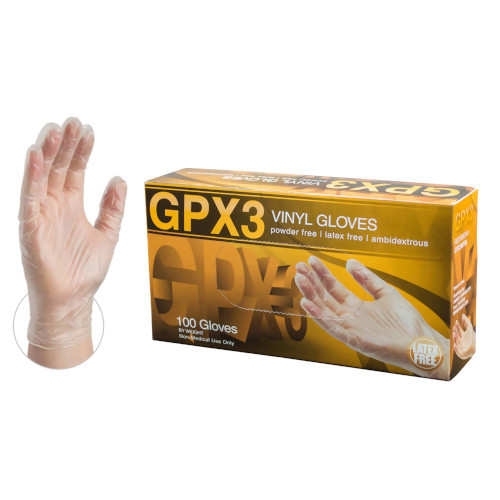 Ammex GPX3 Exam Vinyl Medium Glove 100/Box GPX344100