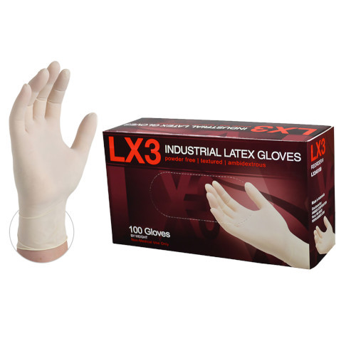 Ammex LX3 Standard Latex Ivory Exam 3.0 Mil Glove - XLarge LX348100