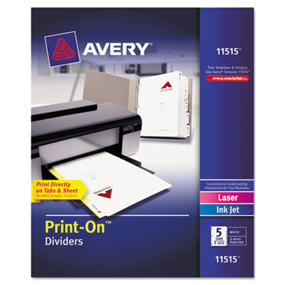 INDEX,PRINT-ON,5T,5/PK,WH