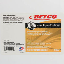 Betco Lemon Cleaner Deoderizer End User Label