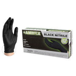 Image of product Ammex Medical Black Exam 3.0 Mil Nitrile Glove - Small ABNPF42100