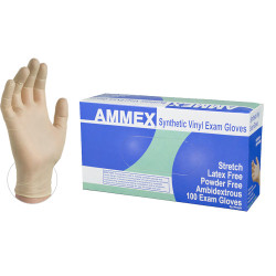 Image of product Ammex Stretch Vinyl Ivory Exam 4.0 Mil Glove - Medium VSPF44100