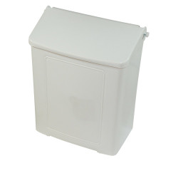 Image of product Plastic Sanitary Napkin Receptacle,  Wall Surface Mount, White, 4 per CS 1100