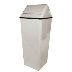 Image of product Swing Top Receptacle, 21 Gallon, White, 1 per CS