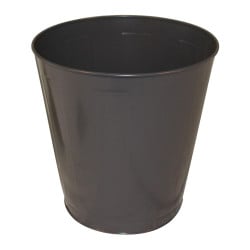 Image of product Round Metal Wastebasket, 14 qt., Gray, 6 per CS