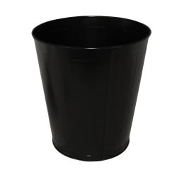 Image of product 28 Qt. Round Metal Wastebasket - Black