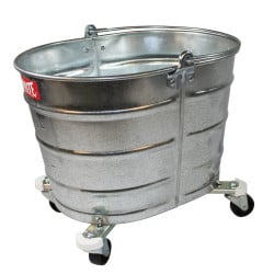 Image of product Oval Galvanized Steel Bucket with 2" Casters