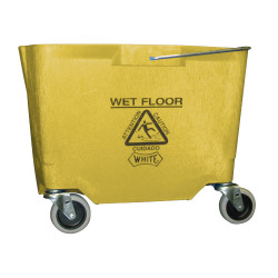 Image of product Wet Mop Bucket Only Color Yellow 26-36 Quart With Casters Plastic