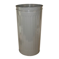 Image of product Round Metal Wastebasket, 20 Gallon, Gray, 3 per CS