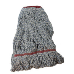 Image of product Blue and White Rayon Saddle-Type Looped-End Finish Mop