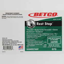 Image of product Betco Rest Stop Acid Free Restroom End User Label