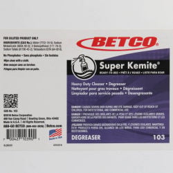 Image of product Betco Super Kemite Degreaser End User Label