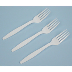 Image of product Medium Weight Plastic White Fork 1M Case 75002621