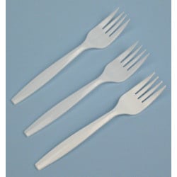 Image of product Plastic Medium Weight Bulk Packed Fork White 1M Case 6"