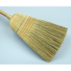 Image of product Upright Warehouse Corn Broom With Wire And Four Rows Stitching