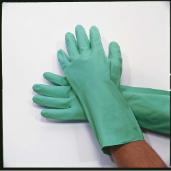 Image of product SZ Green Nitrile Flocked Glove GBGF-M