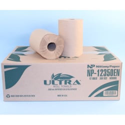 Image of product Nittany Paper NP-12350EN Natural Brown Roll Towel - 350' 7-7/8" 12/Cs