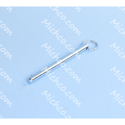 Image of product Pin, Detent, 3/8" Diameter X 4" L, Ring, Zinc